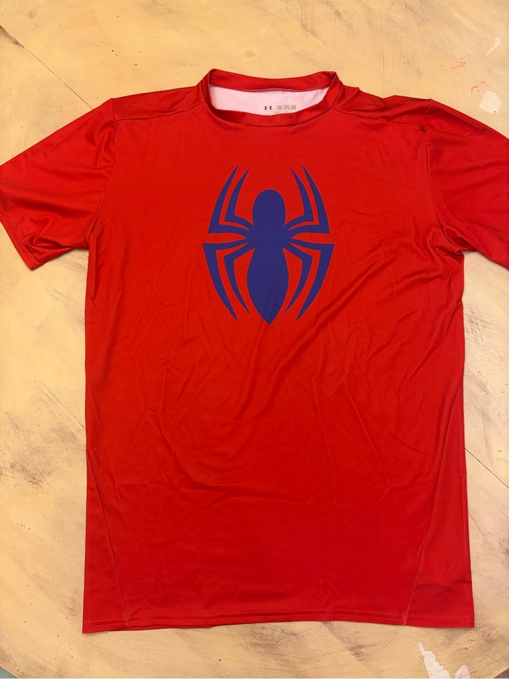 Mens Under Armour Compression Shirt XXL Red Spiderman Marvel